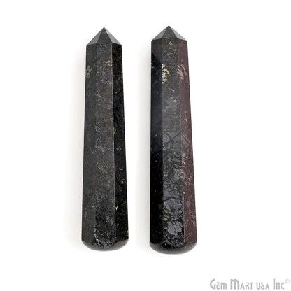 Black Pyrite Gemstone Jumbo Tower Crystal Tower Obelisk Healing Meditation Gemstones 4-5 Inch