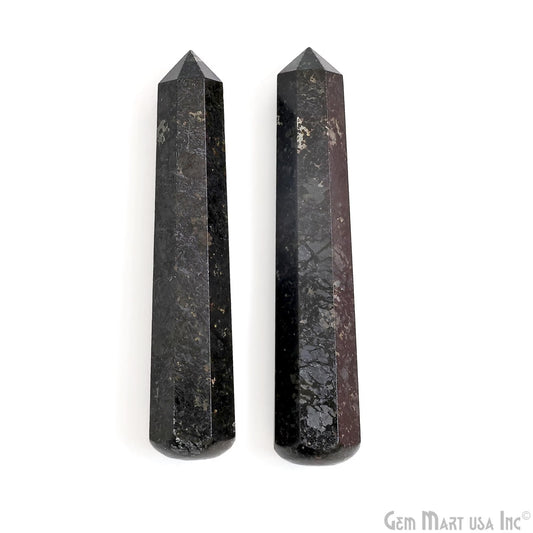Black Pyrite Gemstone Jumbo Tower Crystal Tower Obelisk Healing Meditation Gemstones 4-5 Inch