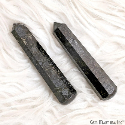 Black Pyrite Gemstone Jumbo Tower Crystal Tower Obelisk Healing Meditation Gemstones 4-5 Inch
