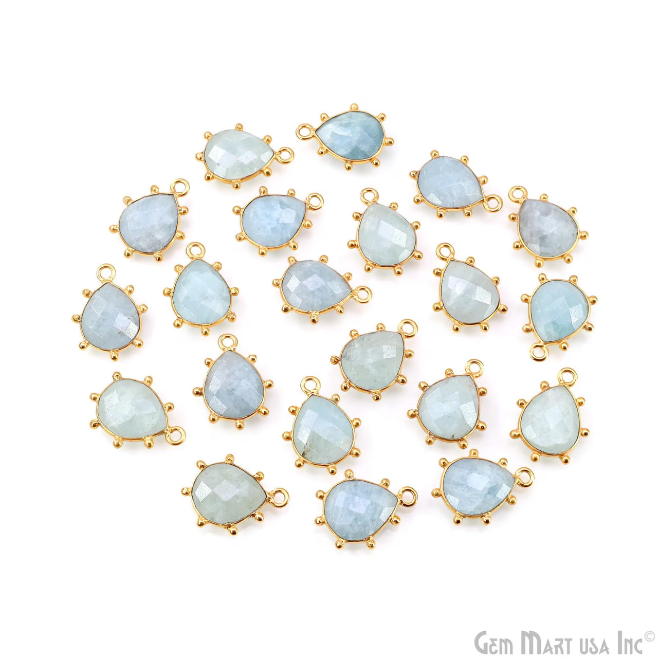 Pears 18x13mm Design Bezel Gold Plated Single Bail Gemstone Connector