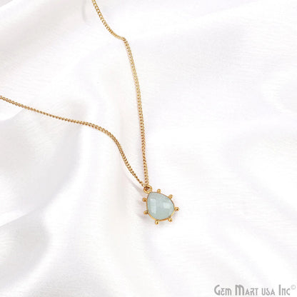 Pears 18x13mm Design Bezel Gold Plated Single Bail Gemstone Connector