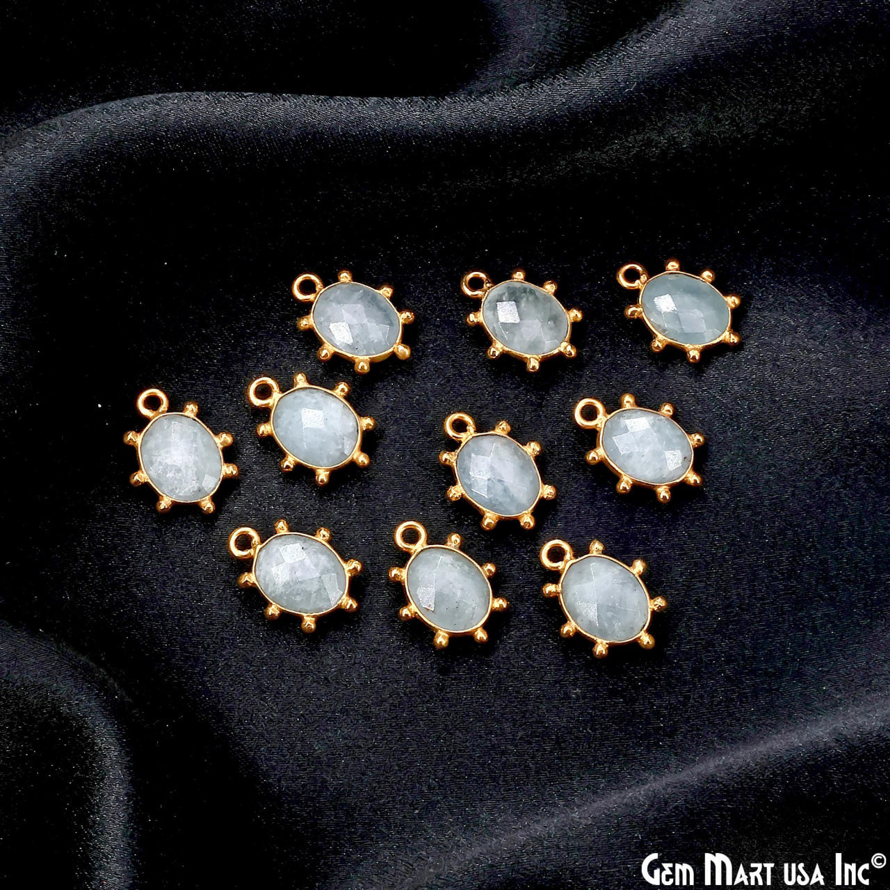 Oval 15x11mm Design Bezel Gold Plated Single Bail Gemstone Connector