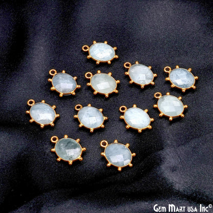 Oval 17x13mm Design Bezel Gold Plated Single Bail Gemstone Connector