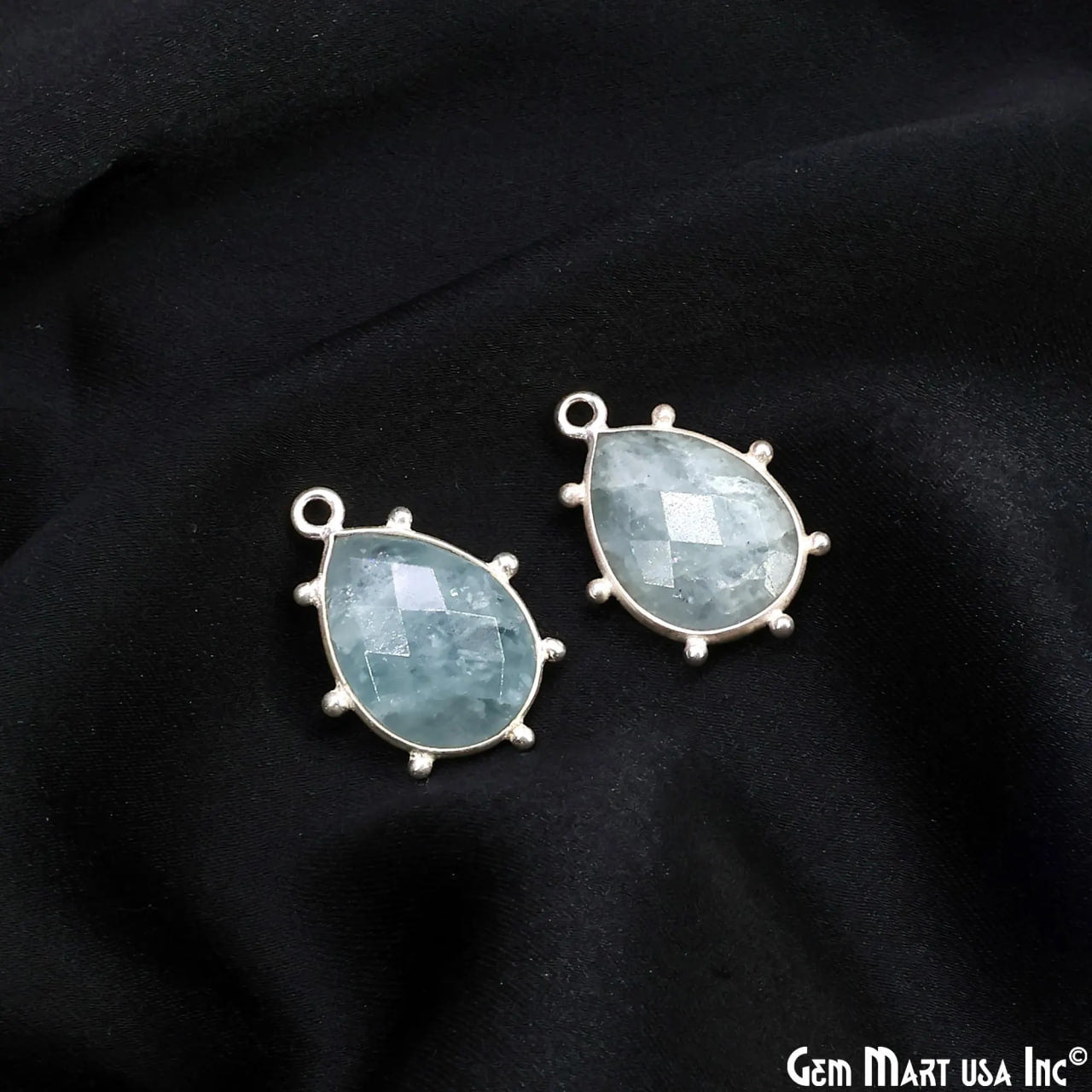 Pears 21x15mm Design Bezel Silver Plated Single Bail Gemstone Connector