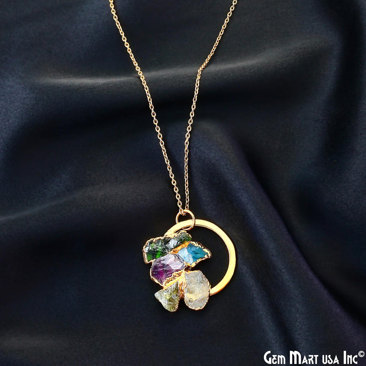 DIY Rough Gemstones for Jewelry Making Supplies Connector - 1pc