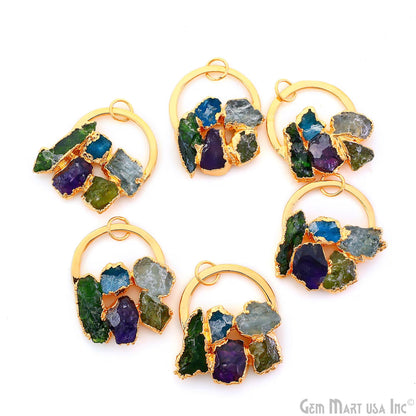 DIY Rough Gemstones for Jewelry Making Supplies Connector - 1pc