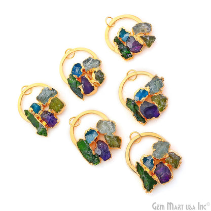 DIY Rough Gemstones for Jewelry Making Supplies Connector - 1pc