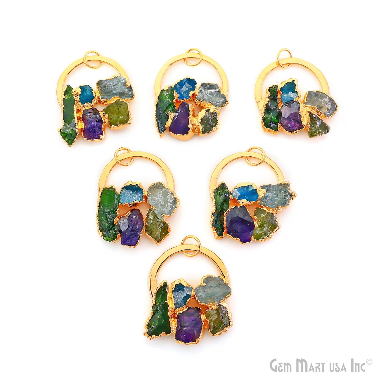 DIY Rough Gemstones for Jewelry Making Supplies Connector - 1pc