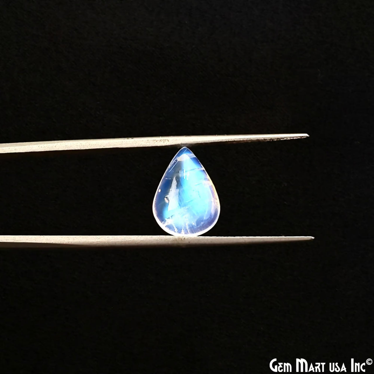 Natural Rainbow Moonstone Pears Cabochon, 9x14mm, AA Quality Blue Fire, 100% Cabochon Loose Stone, Wholesale Gemstones- 10 Carat