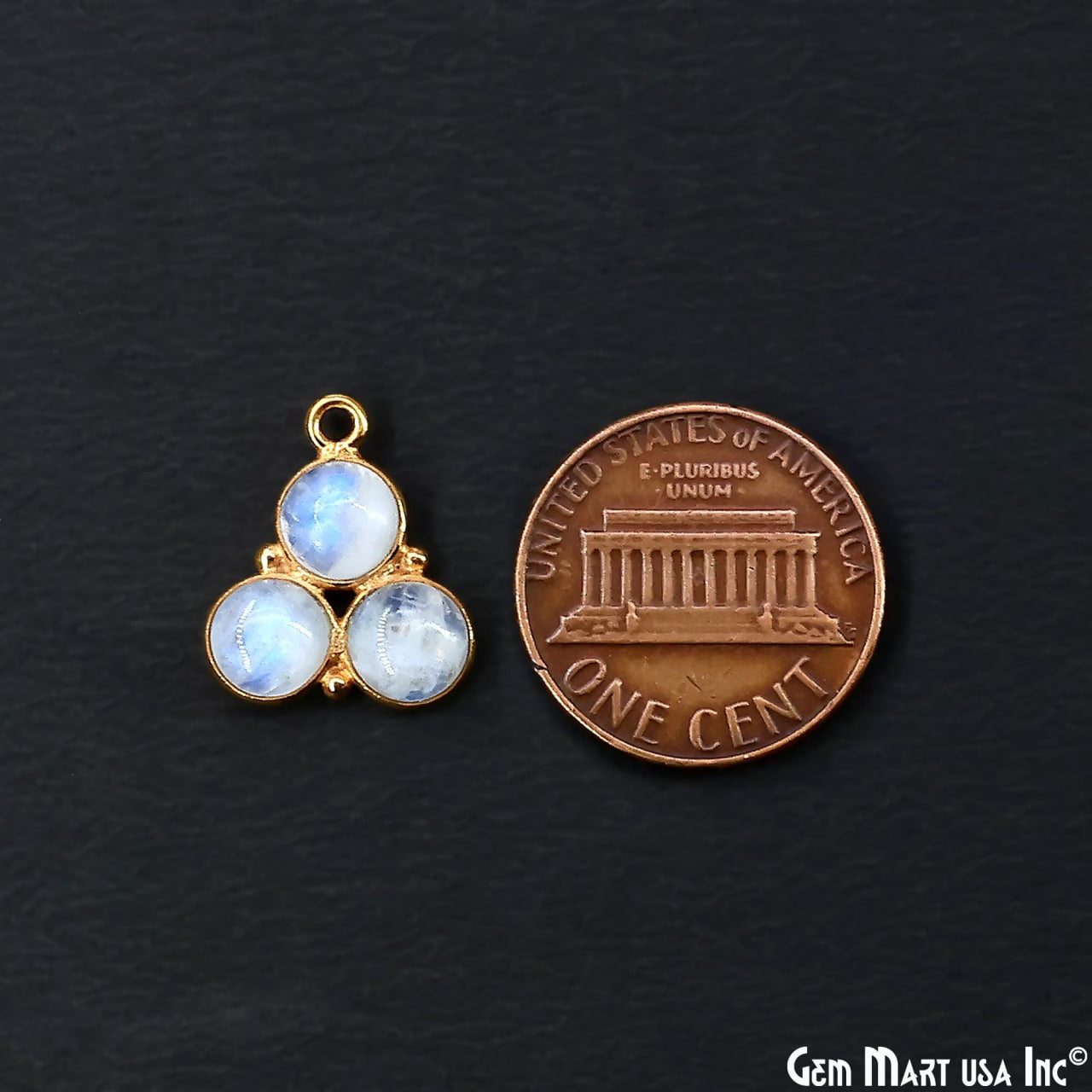 Rainbow Moonstone Gemstone 16x14mm Prong Setting Gold Plated Component Connector (Copy)