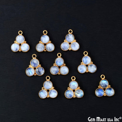 Rainbow Moonstone Gemstone 16x14mm Prong Setting Gold Plated Component Connector (Copy)