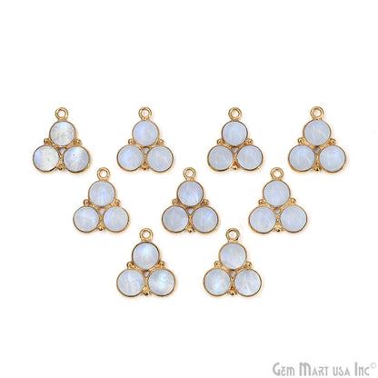 Rainbow Moonstone Gemstone 16x14mm Prong Setting Gold Plated Component Connector (Copy)