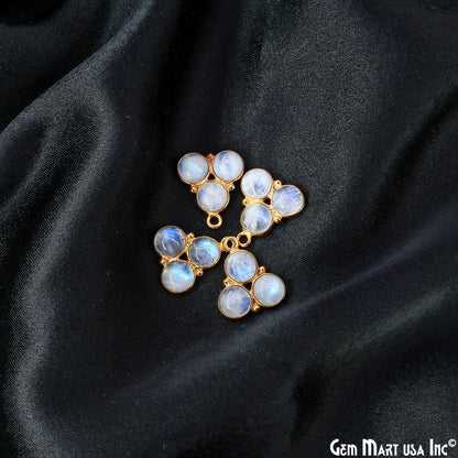 Rainbow Moonstone Gemstone 16x14mm Prong Setting Gold Plated Component Connector (Copy)