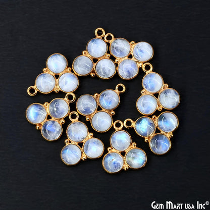 Rainbow Moonstone Gemstone 16x14mm Prong Setting Gold Plated Component Connector (Copy)