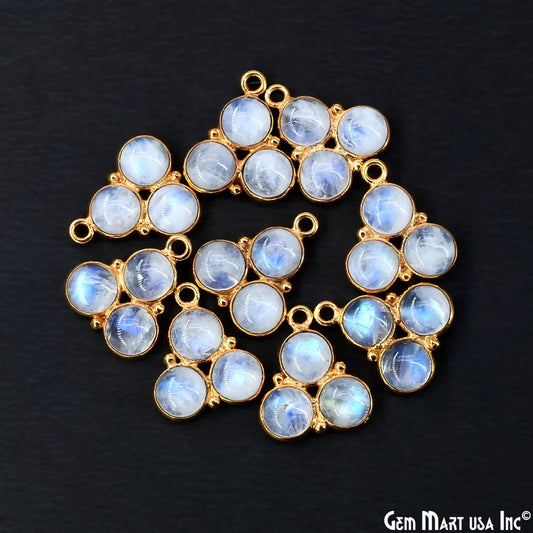 Rainbow Moonstone Gemstone 16x14mm Prong Setting Gold Plated Component Connector (Copy)