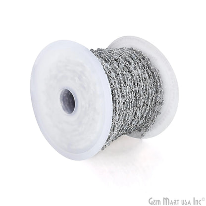 Labradorite 2-2.5mm Tiny Beads Silver Wire Wrapped Rosary Chain