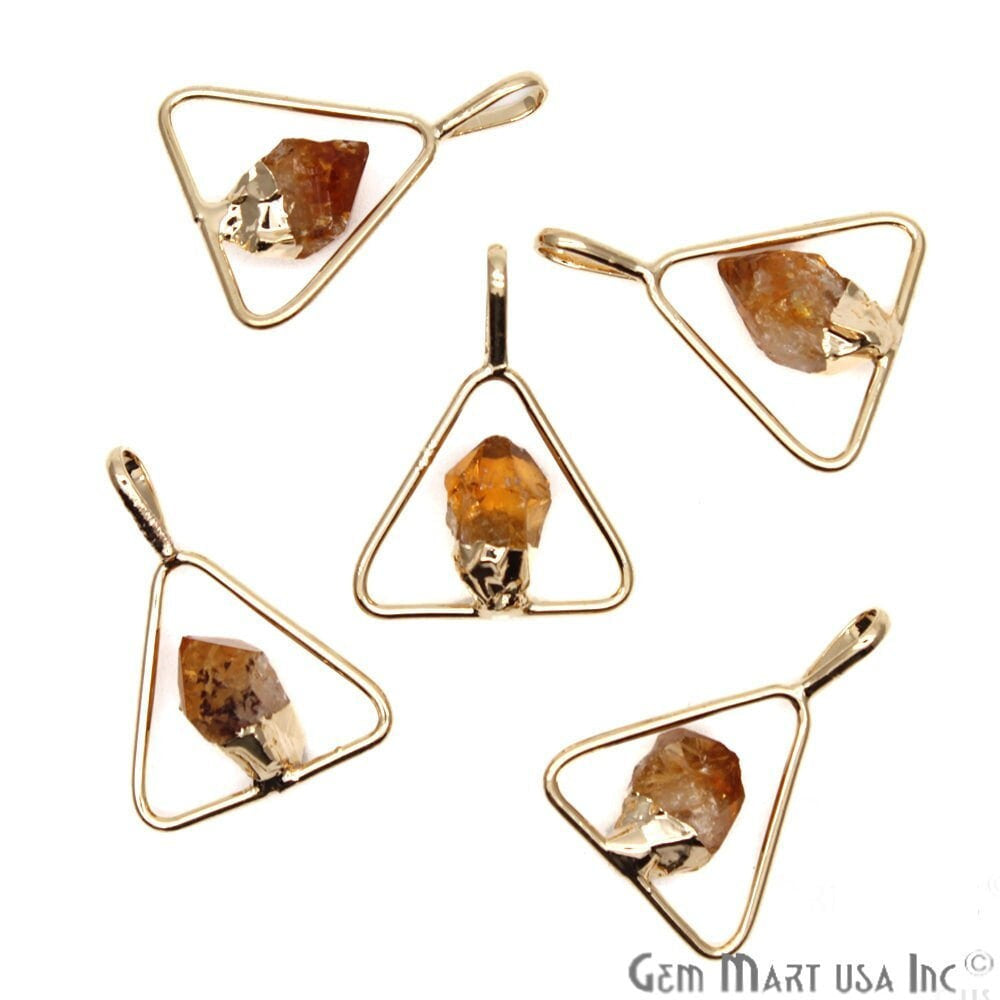 DIY Stalagmite Single Point Gold Plated Necklace Pendant (Pick Gemstone)