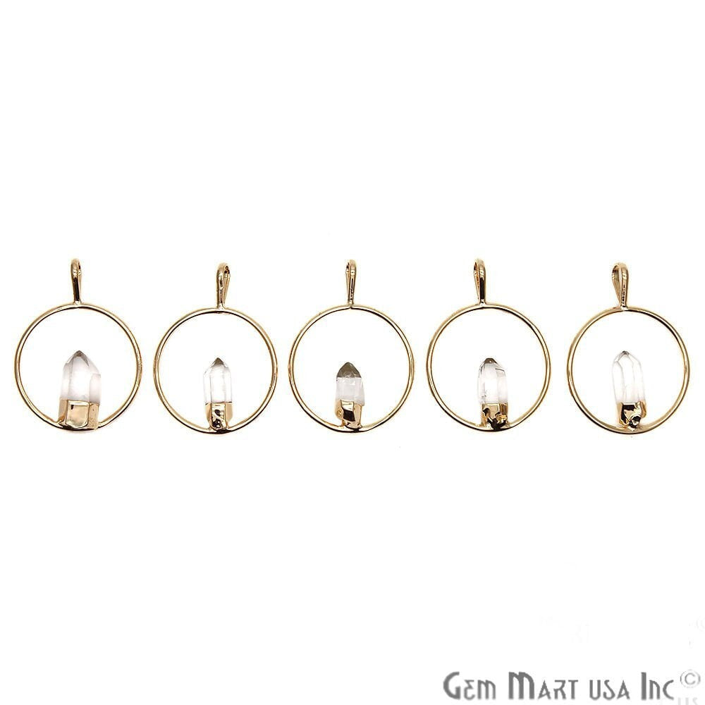 DIY Stalagmite Crystal Gold Electroplated Gemstone Pendant