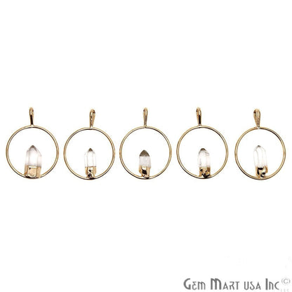 DIY Stalagmite Crystal Gold Electroplated Gemstone Pendant