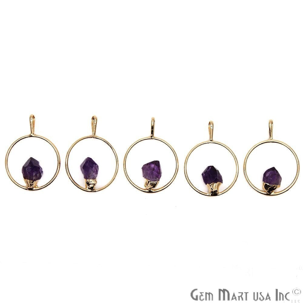 DIY Stalagmite Amethyst Gold Electroplated Gemstone Pendant