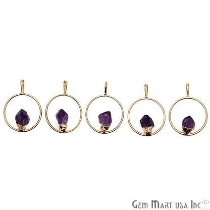 DIY Stalagmite Amethyst Gold Electroplated Gemstone Pendant