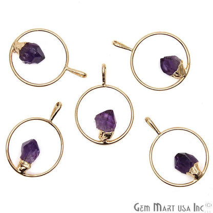 DIY Stalagmite Amethyst Gold Electroplated Gemstone Pendant
