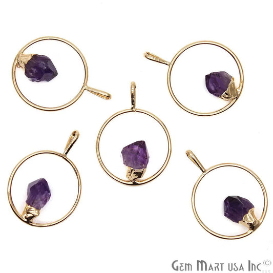 DIY Stalagmite Amethyst Gold Electroplated Gemstone Pendant