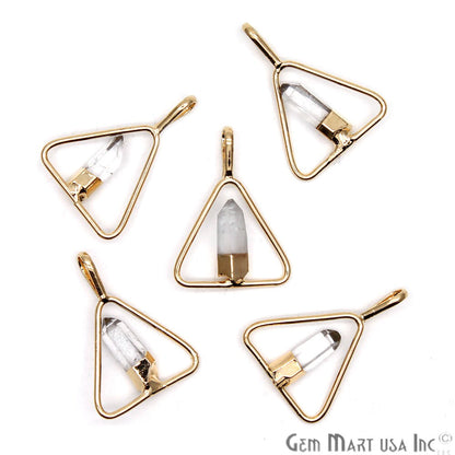 DIY Stalagmite Single Point Gold Plated Necklace Pendant (Pick Gemstone)