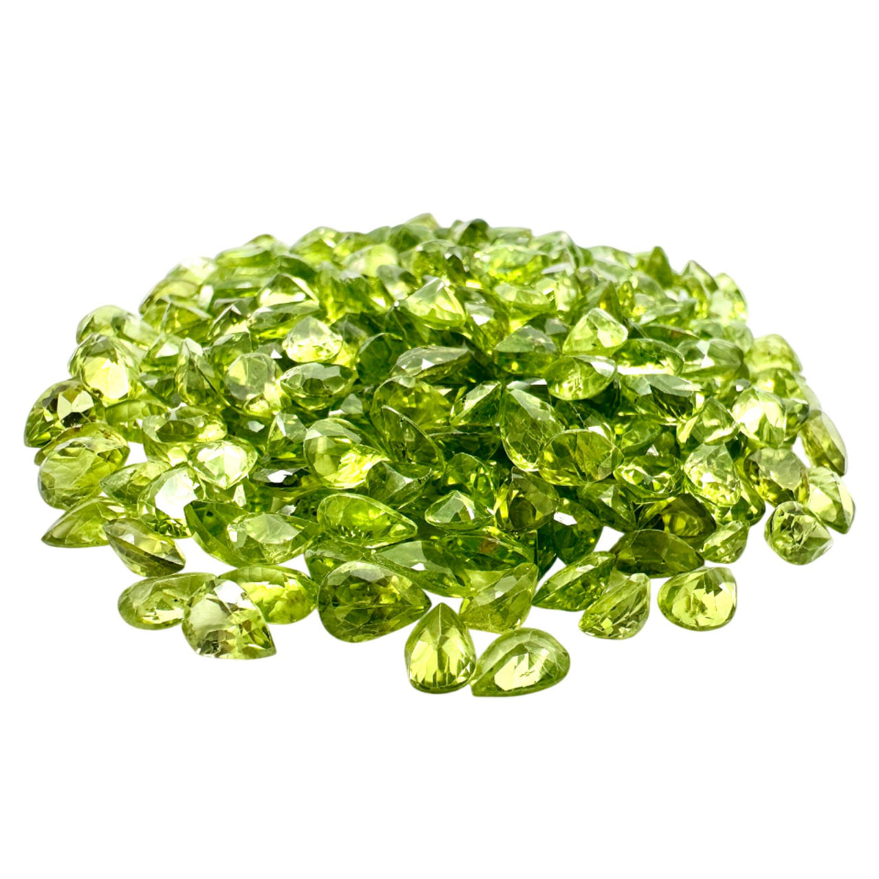 Peridot Pears Gemstone, 7x5mm, 5+ Carat, 100% Natural Faceted Loose Gems, August Birthstone
