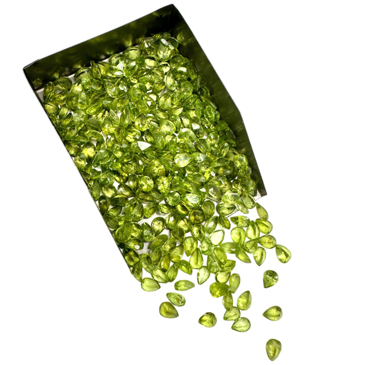Peridot Pears Gemstone, 7x5mm, 5+ Carat, 100% Natural Faceted Loose Gems, August Birthstone