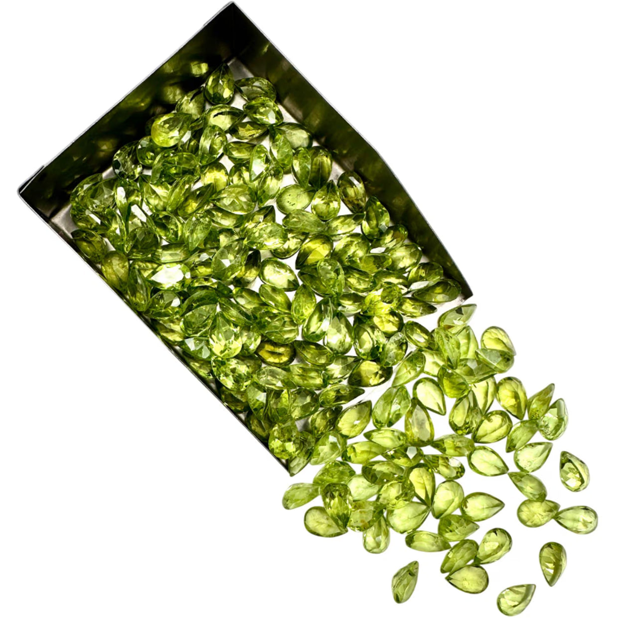Peridot Pears Gemstone, 8x5mm, 5+ Carat, 100% Natural Faceted Loose Gems, August Birthstone