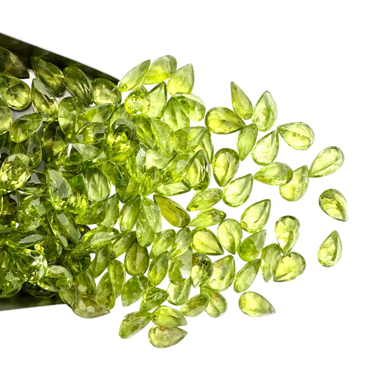 Peridot Pears Gemstone, 8x5mm, 5+ Carat, 100% Natural Faceted Loose Gems, August Birthstone