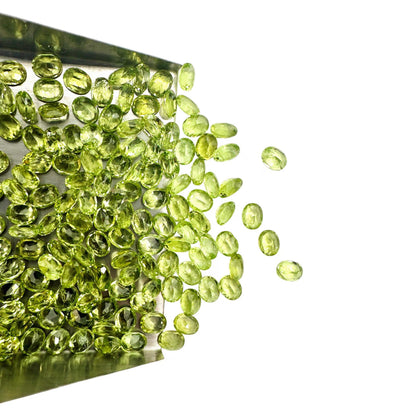 Peridot Oval Gemstone, 5x4mm, 5+ Carat, 100% Natural Faceted Loose Gems, August Birthstone