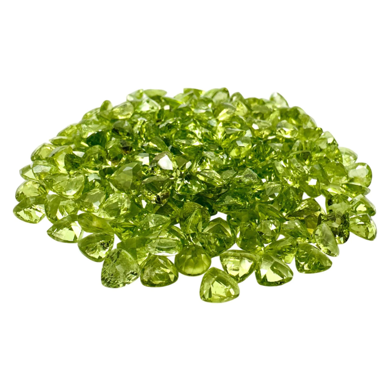 Peridot Trillion Gemstone, 5mm, 5+ Carat, 100% Natural Faceted Loose Gems, August Birthstone
