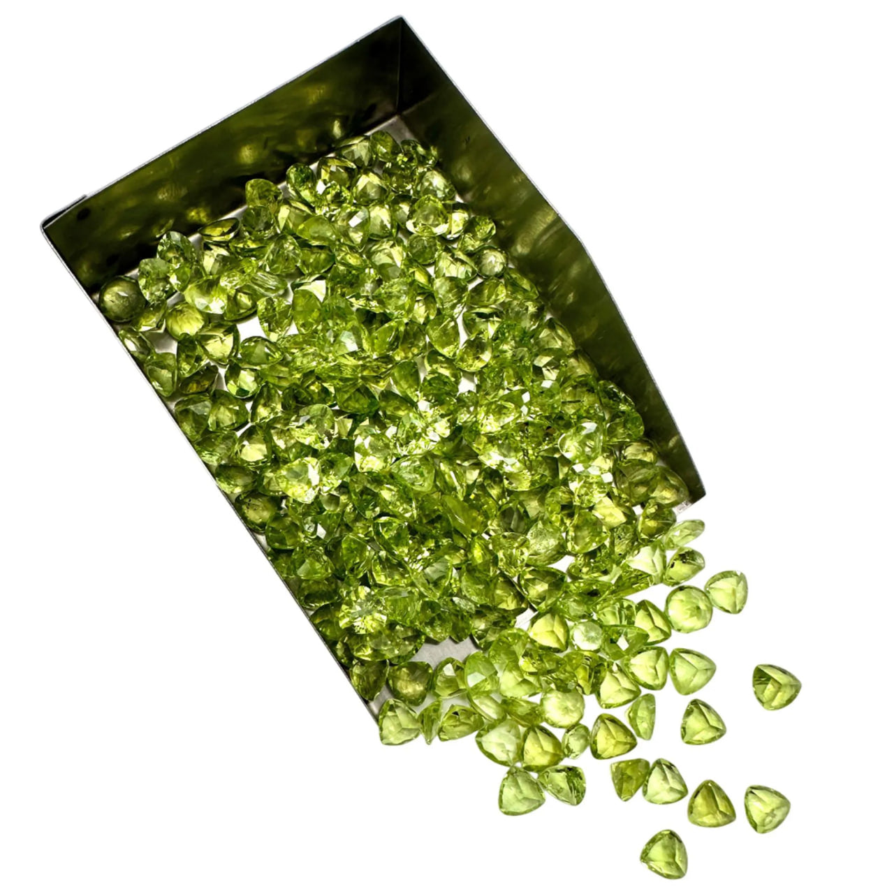 Peridot Trillion Gemstone, 5mm, 5+ Carat, 100% Natural Faceted Loose Gems, August Birthstone
