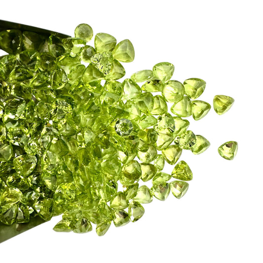 Peridot Trillion Gemstone, 5mm, 5+ Carat, 100% Natural Faceted Loose Gems, August Birthstone