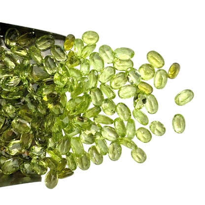 Peridot Oval Gemstone, 6x4mm, 5+ Carat, 100% Natural Faceted Loose Gems, August Birthstone