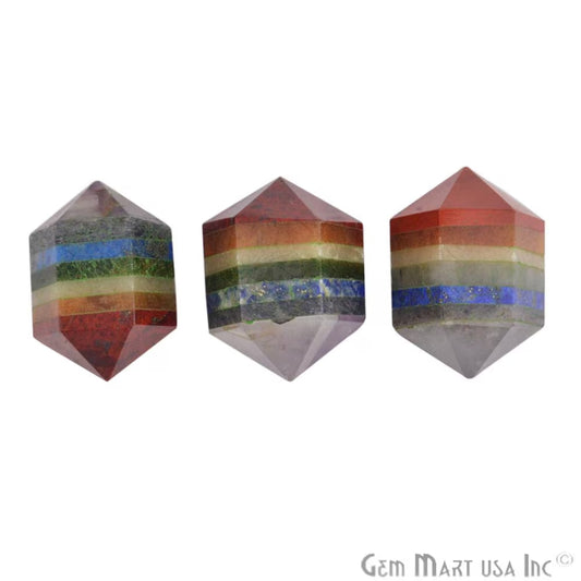 Double Terminated Chakra Healing Hexagonal Stone Points for Energy Balancing, Meditation, and Home Decor