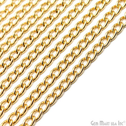 Gold Twisted Oval Link Chain, 7.5x5mm Twisted Oval Gold Findings, Necklace Chain