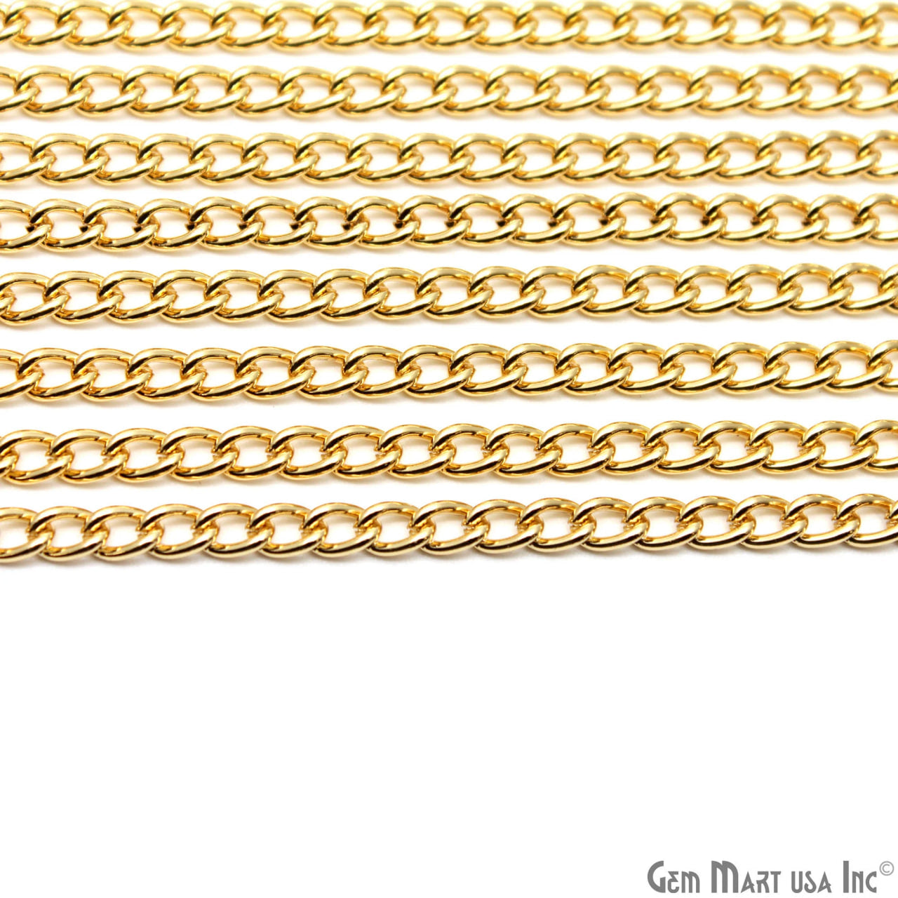 Gold Twisted Oval Link Chain, 7.5x5mm Twisted Oval Gold Findings, Necklace Chain