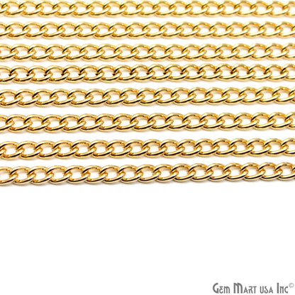 Gold Twisted Oval Link Chain, 7.5x5mm Twisted Oval Gold Findings, Necklace Chain