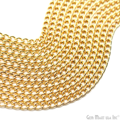 Gold Twisted Oval Link Chain, 7.5x5mm Twisted Oval Gold Findings, Necklace Chain