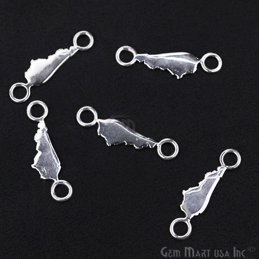 Kentucky Shape Silver Plated Double Bail Station Connector