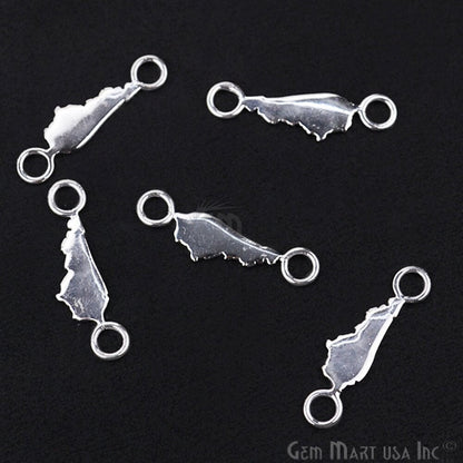 Kentucky Shape Silver Plated Double Bail Station Connector