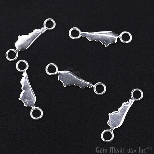 Kentucky Shape Silver Plated Double Bail Station Connector