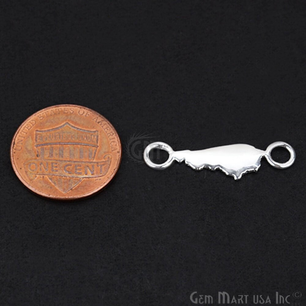 Kentucky Shape Silver Plated Double Bail Station Connector