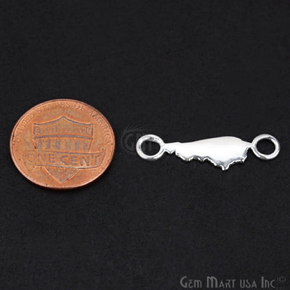 Kentucky Shape Silver Plated Double Bail Station Connector