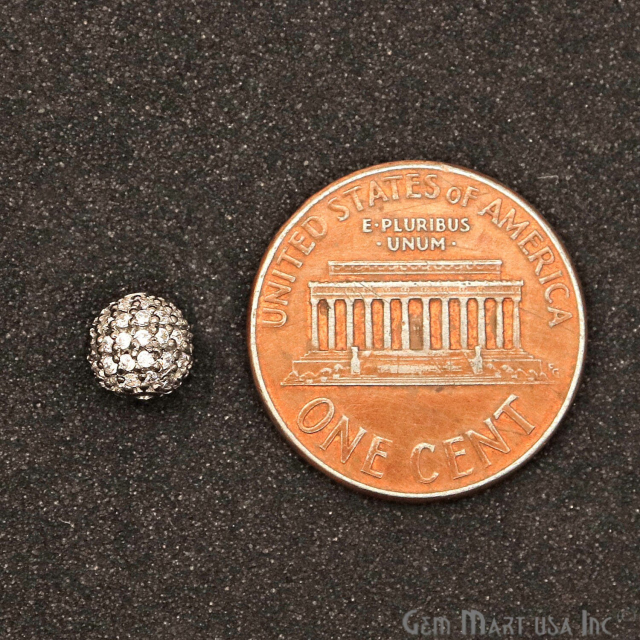 Cubic Zircon Round 6mm Beads Ball Sterling Silver Charm For Bracelet & Pendants