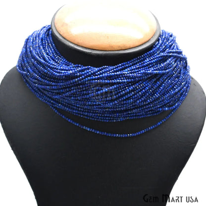 Lapis Rondelle Beads, 12-13 Inch Gemstone Strands, Drilled Strung Nugget Beads, Faceted Round, 2-2.5mm