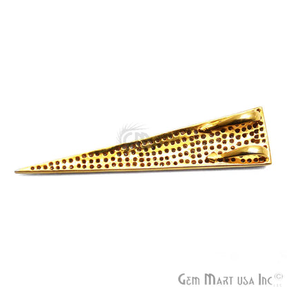 Triangle Spike Diamond Charm Pendant, 50x12mm Triangle Spike Gold Vermeil Necklace Pendant